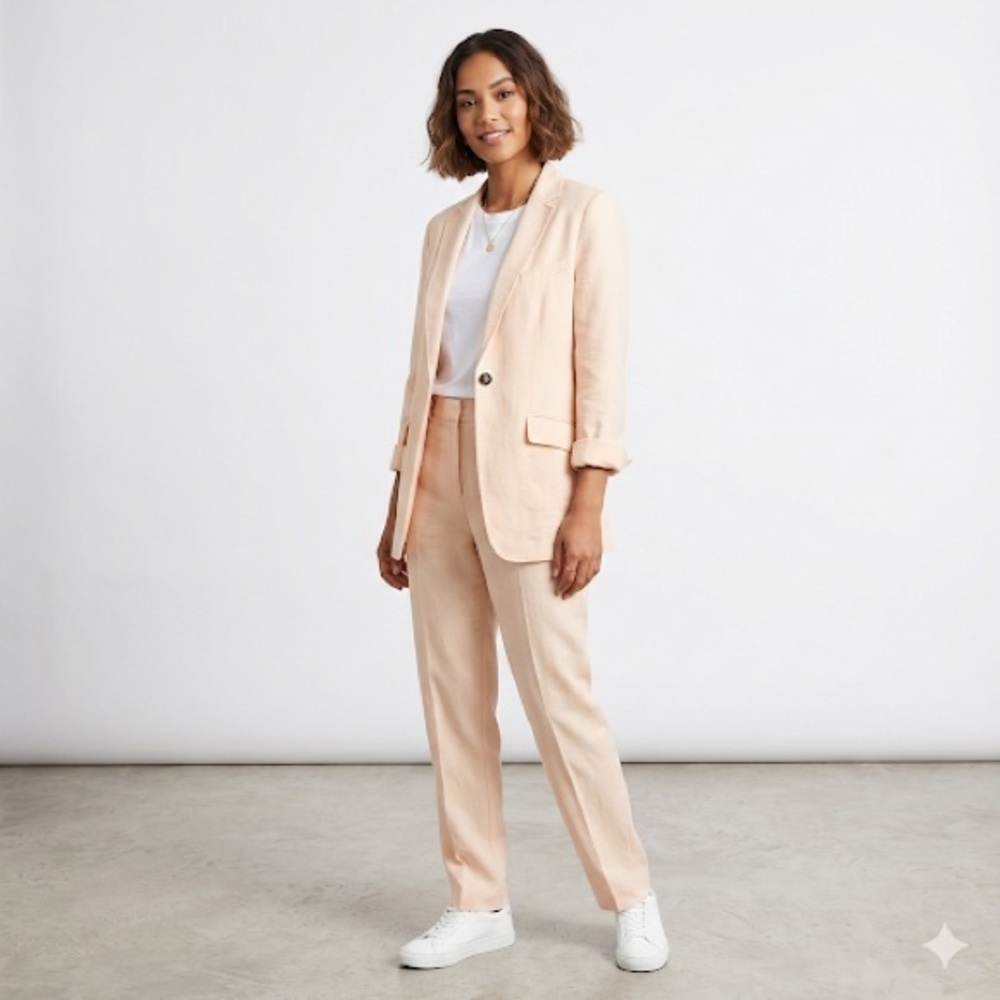 H&M Blush‎ Beige Blazer US 6 | Tencel Lyocell